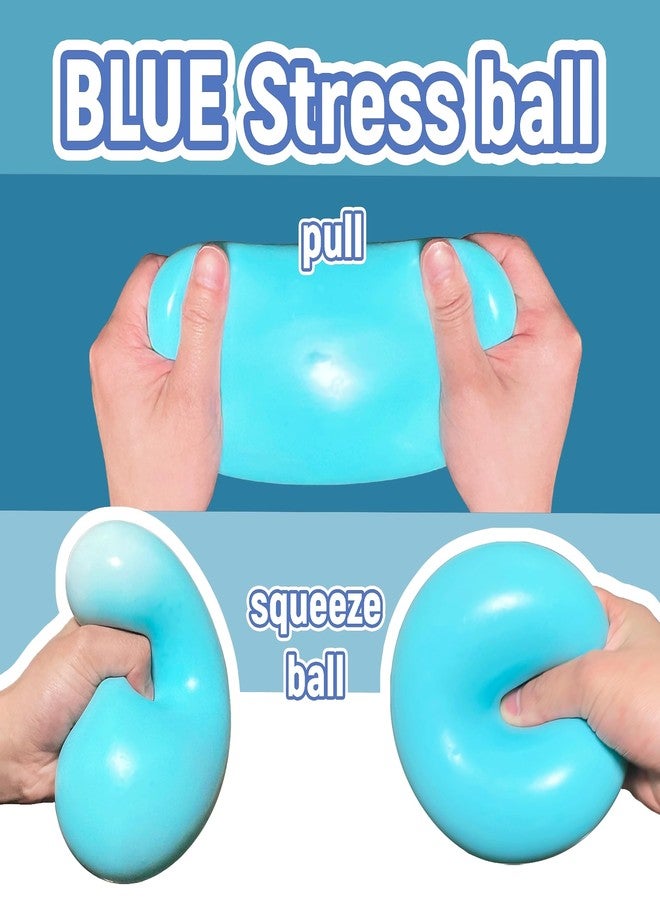 EVDERS 4 Inch Giant Squeeze Stress Balls for Kids and Adults - Jumbo Squishy Dough Ball, Squishy Sensory Toys for Kids Party Favors, Goodie Bag Stuffers, Squeeze Stress Toys for Anxiety Relief (Blue) - Image 4